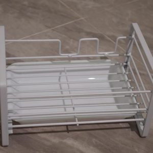 Rust-resistant stainless steel miniature desktop finishing rack, stable compact storage shelf ideal for kitchen countertop daily small item arrangement
